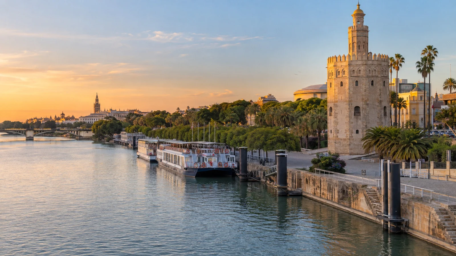 Seville river cruise quay on the Guadalquivir