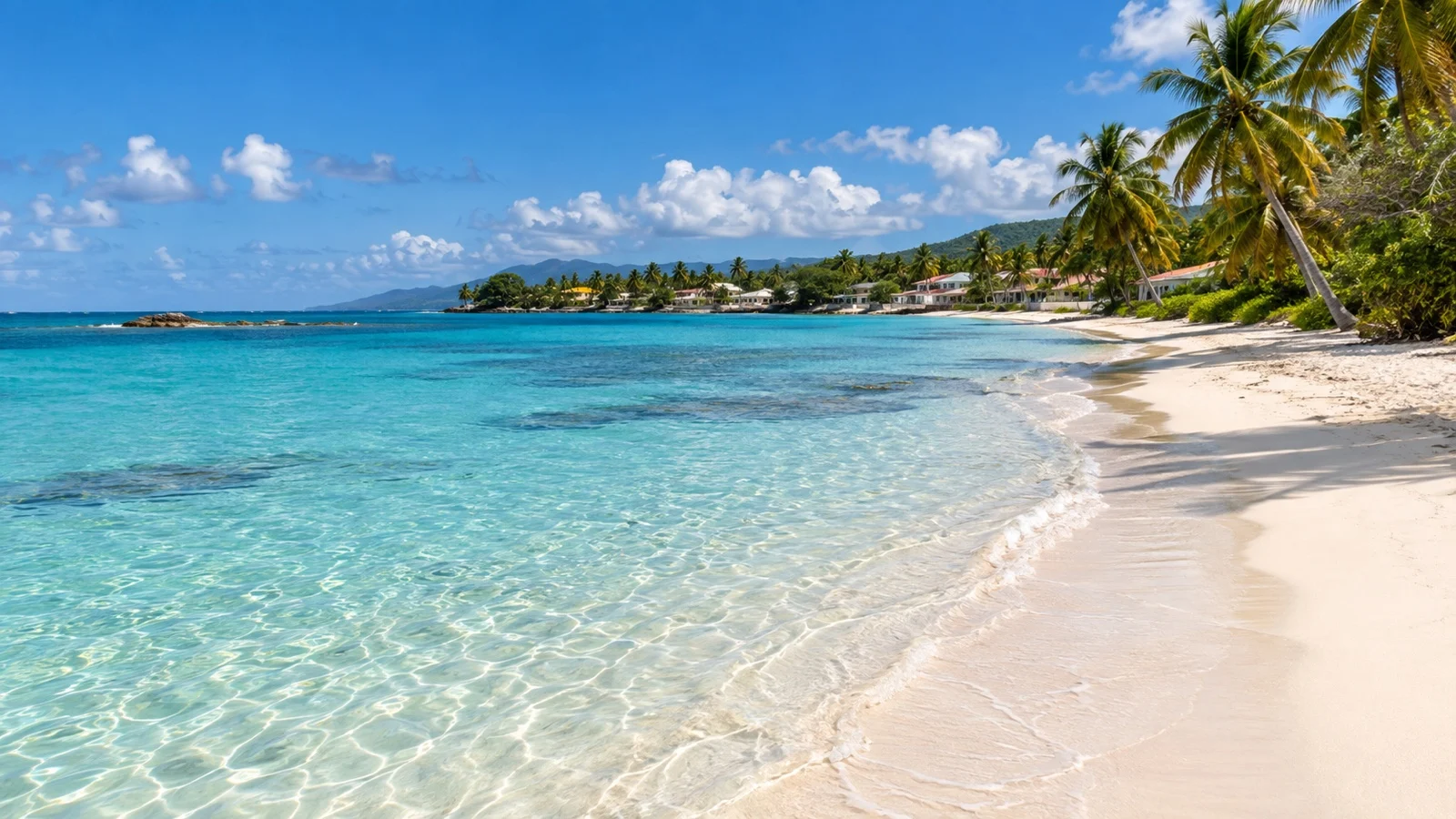 Empty Sainte-Anne beach on Grande-Terre, Guadeloupe