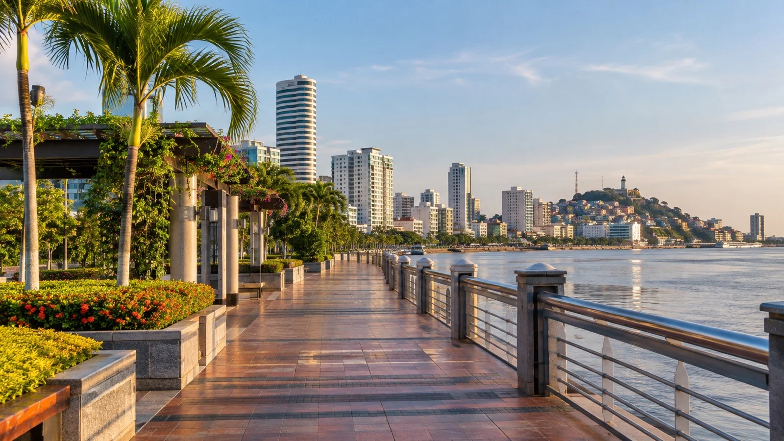 Guayaquil's Malecón 2000 promenade along the Guayas River