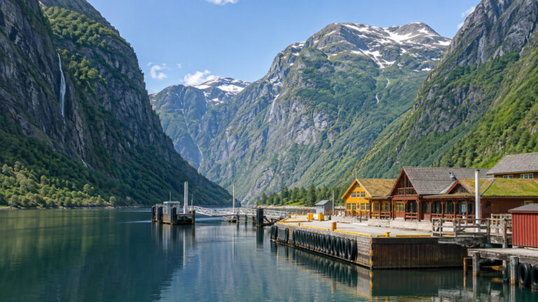 Gudvangen cruise waterfront and landing area