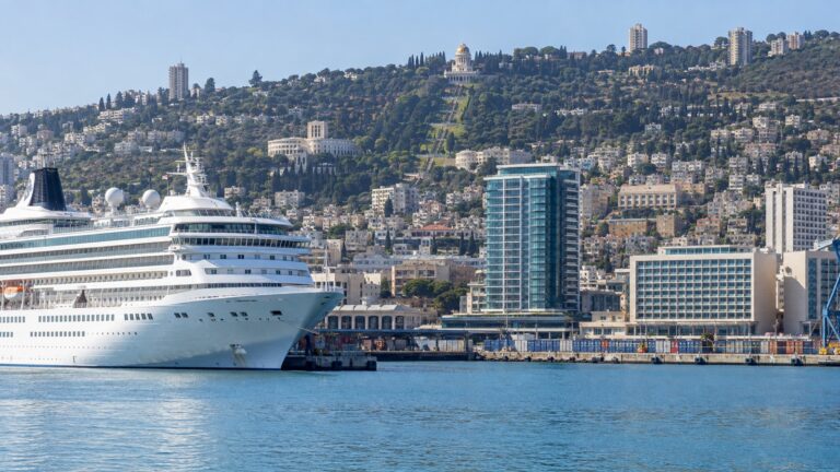 Haifa cruise terminal and Lower City hotel district