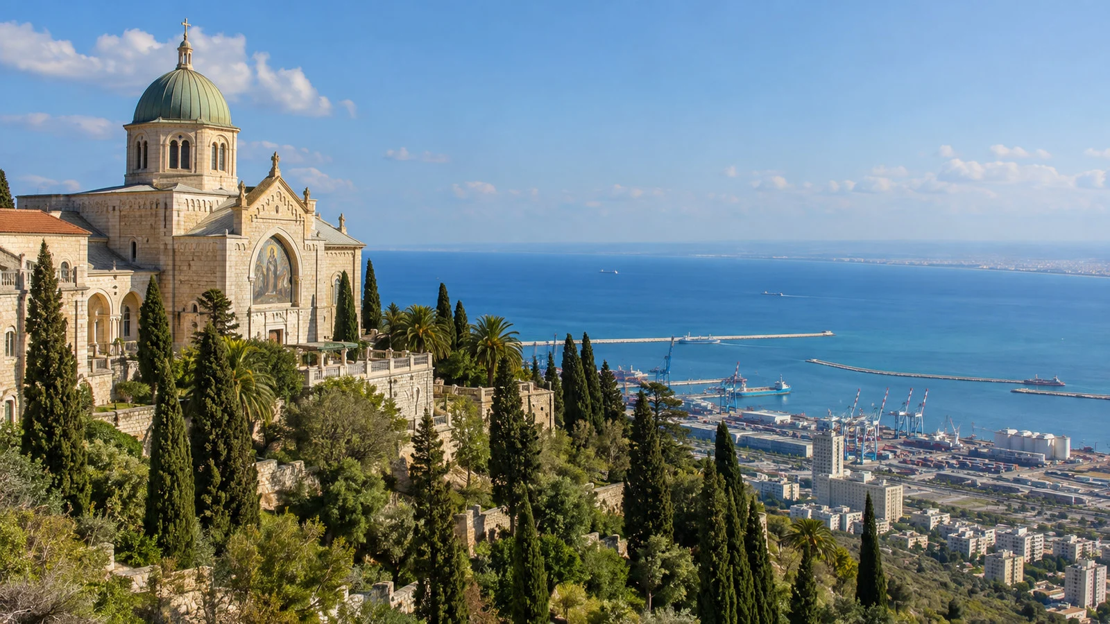 Stella Maris Monastery above Haifa's Mediterranean coast