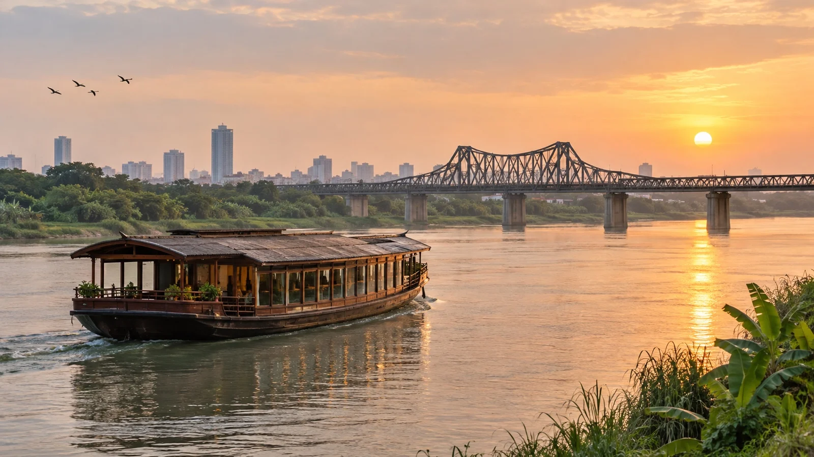 Red River boat route near Hanoi