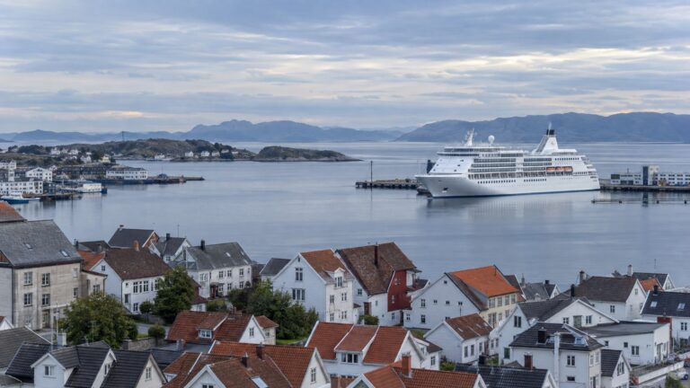 Cruise ship at Garpaskjær pier near Haugesund