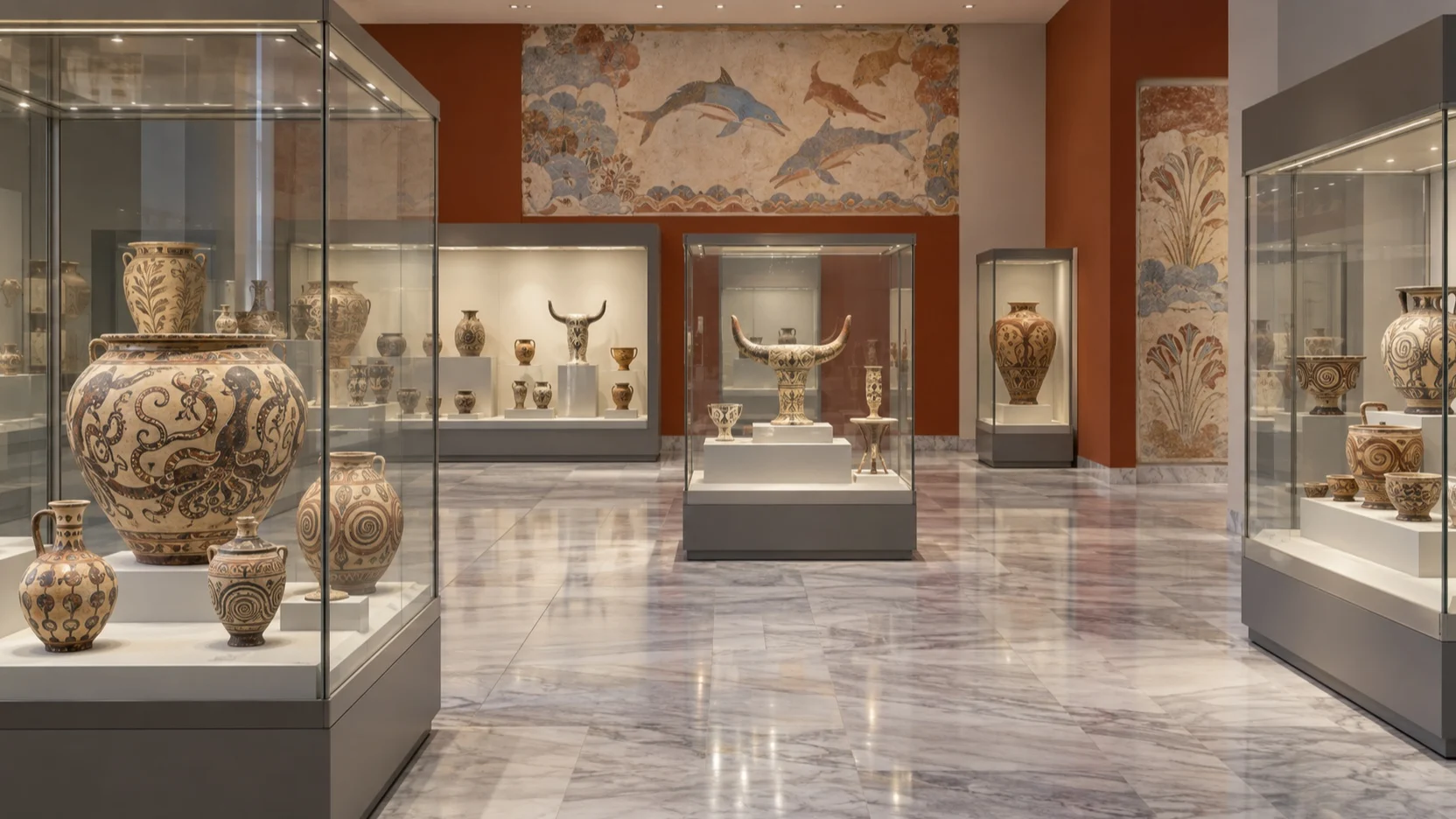 Minoan pottery in the Heraklion Archaeological Museum