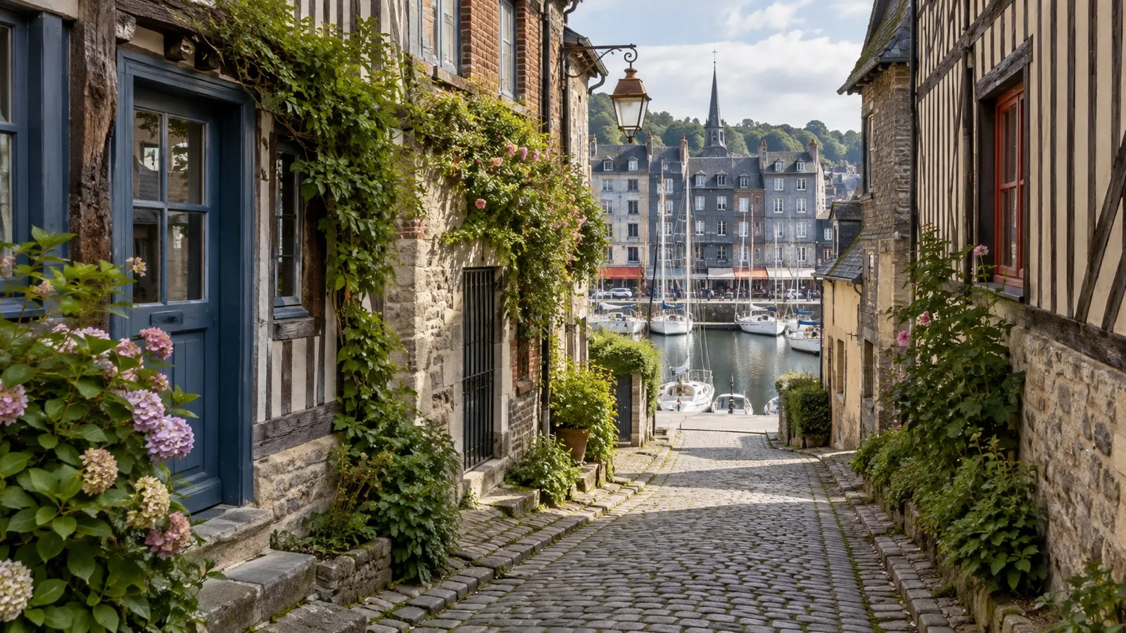 Old town lane near Honfleur harbor