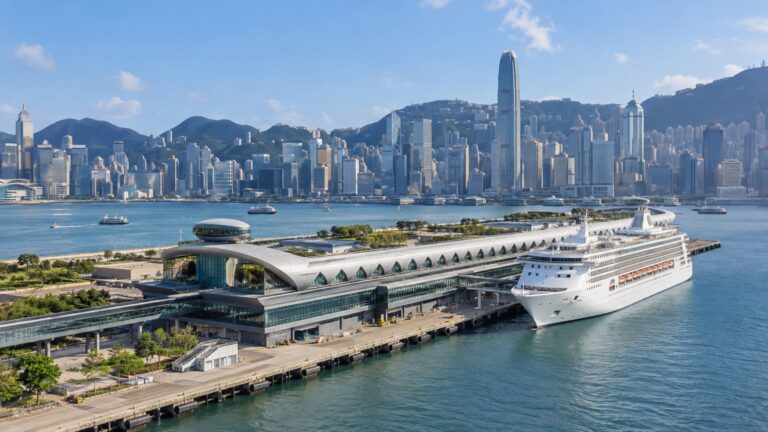 Cruise ship at Kai Tak Cruise Terminal in Hong Kong