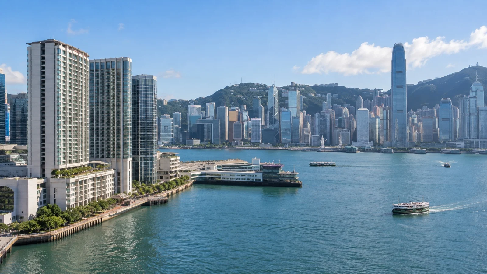 Kowloon waterfront hotels facing Victoria Harbour