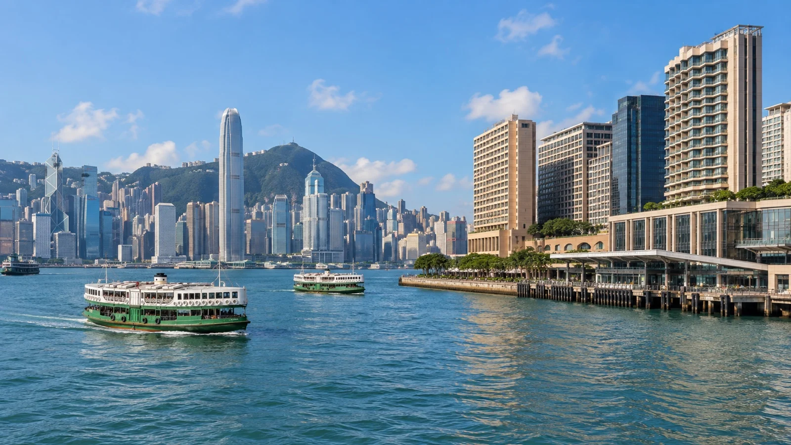 Tsim Sha Tsui hotel district and Victoria Harbour
