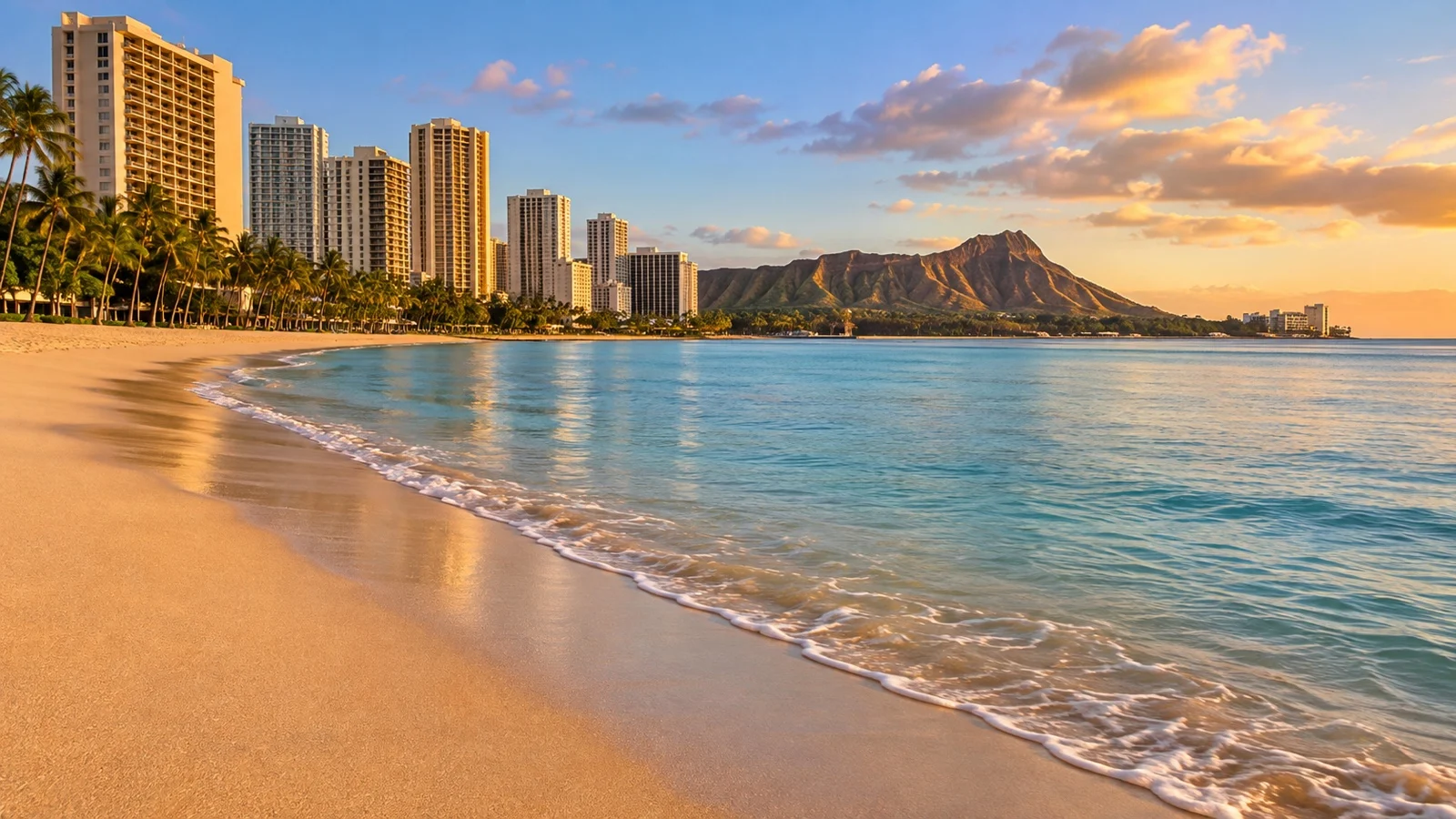 Waikīkī beachfront hotel area before a cruise