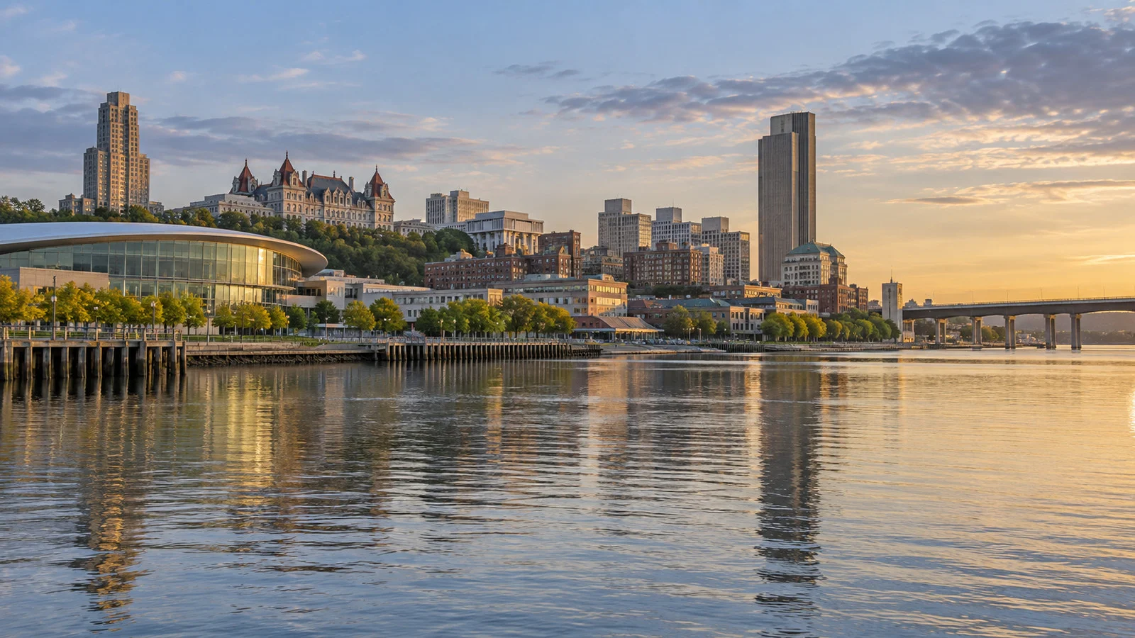 Albany riverfront on the Hudson
