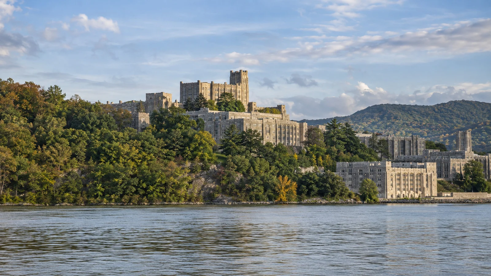 West Point academy above the Hudson River