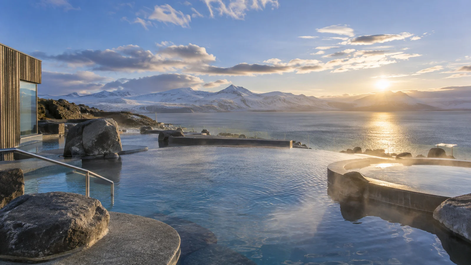 GeoSea geothermal sea baths above Skjálfandi Bay