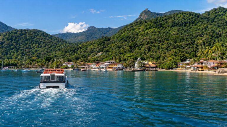Tender approaching Vila do Abraão on Ilha Grande