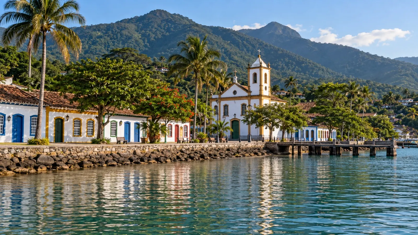 Historic Vila waterfront on Ilhabela