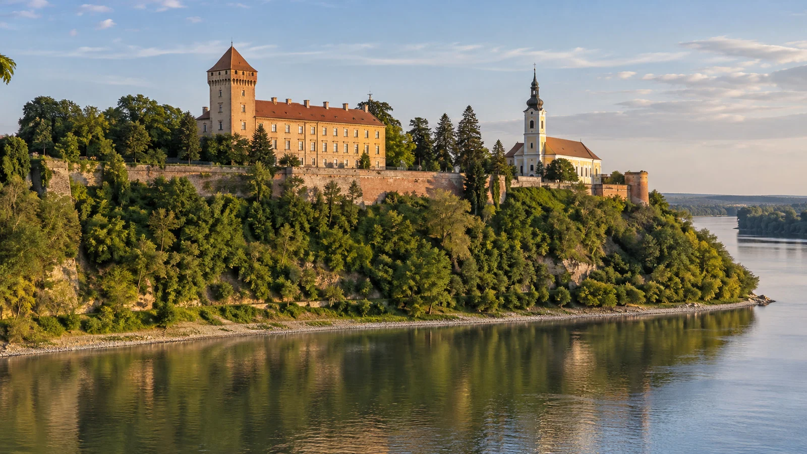 Odescalchi Castle and Ilok City Museum on the hill above the Danube in Croatia