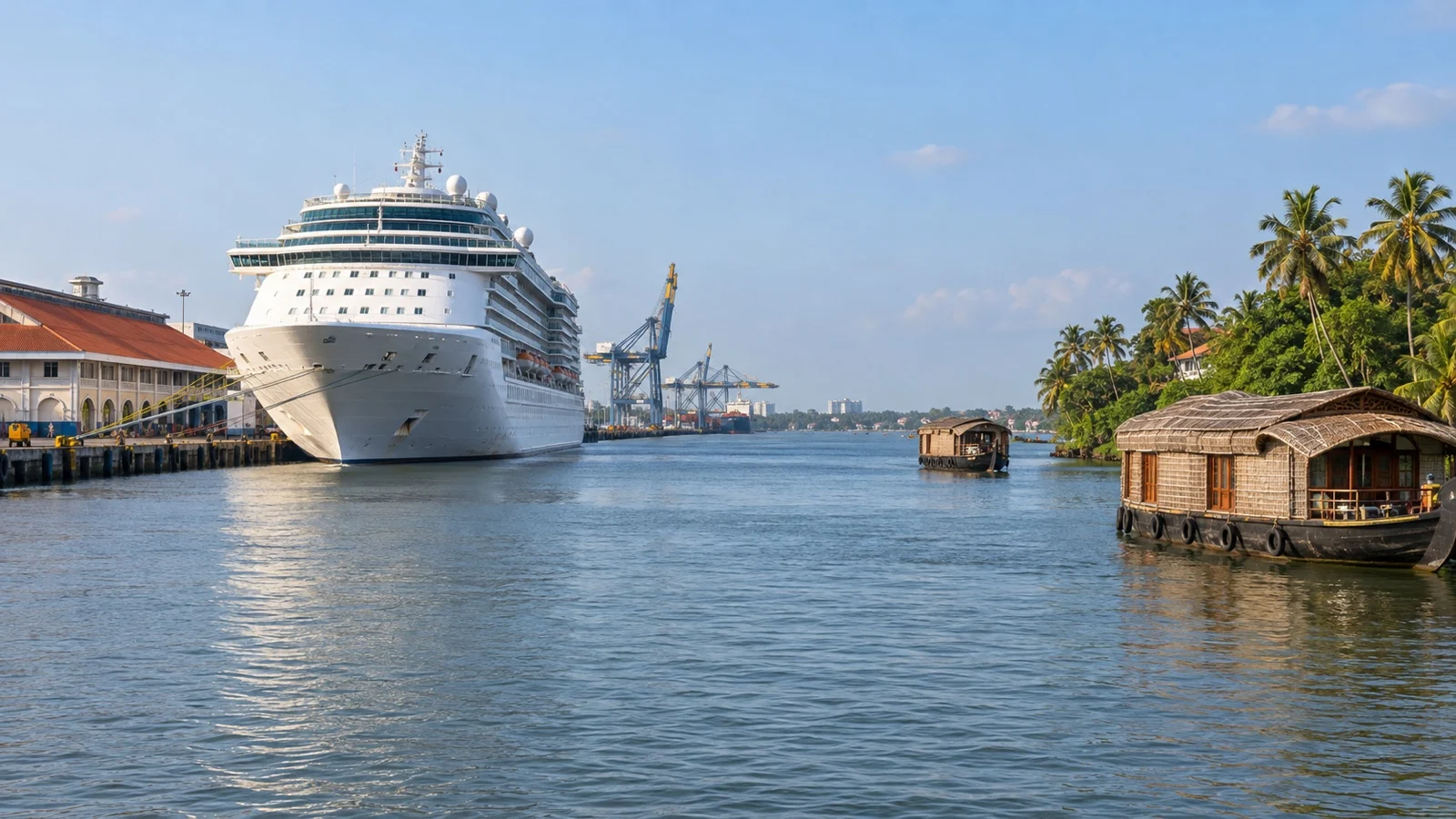 Cruise ship at Kochi Kerala port