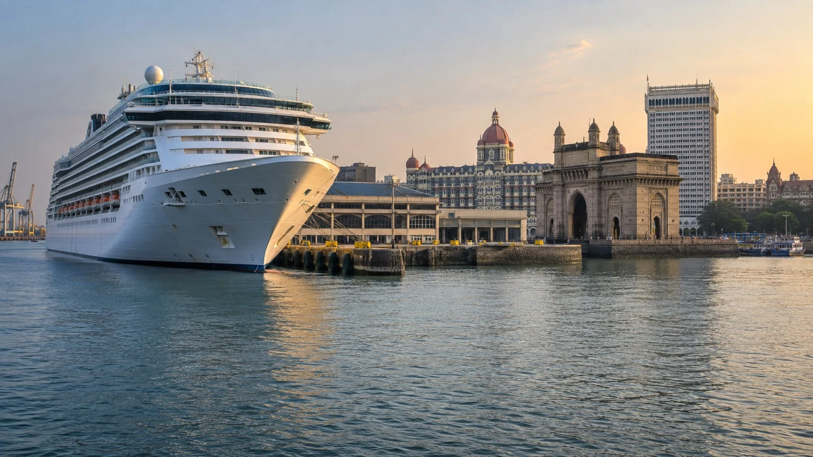 Cruise ship at Mumbai International Cruise Terminal