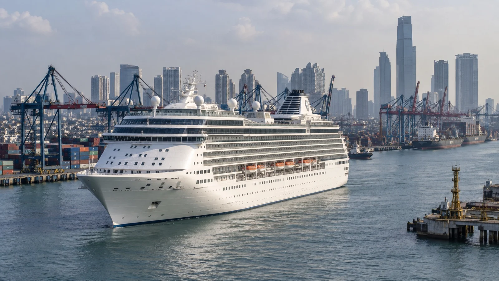 Cruise ship at Jakarta Tanjung Priok port