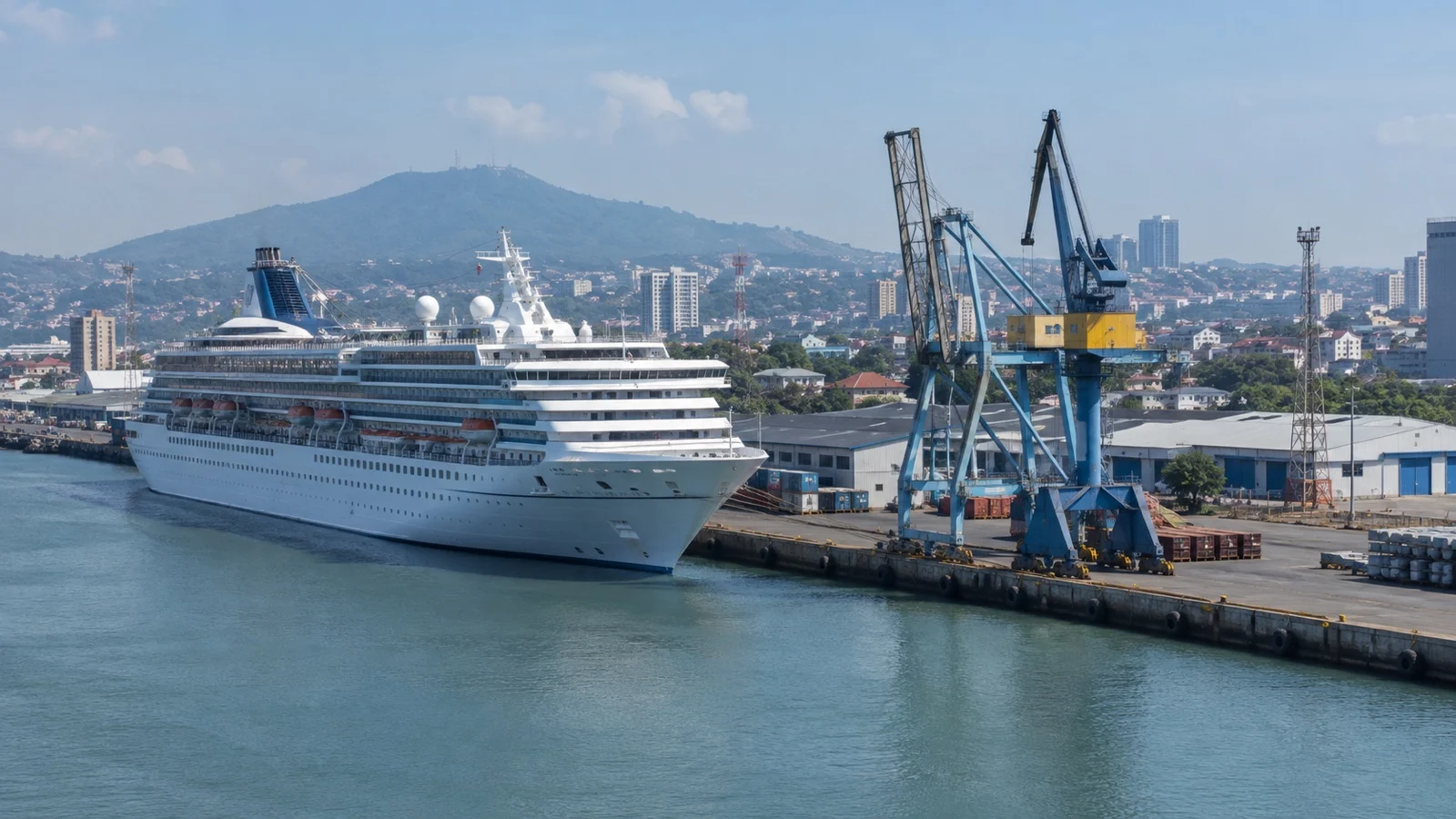 Cruise ship at Semarang Java port