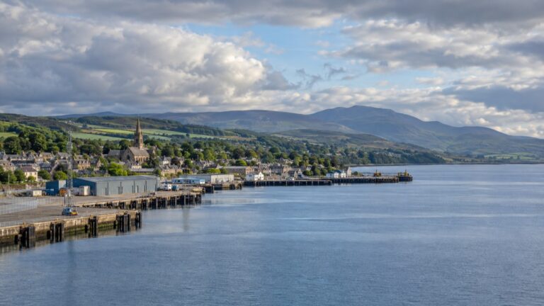 Invergordon harbor on Cromarty Firth beneath Highland clouds