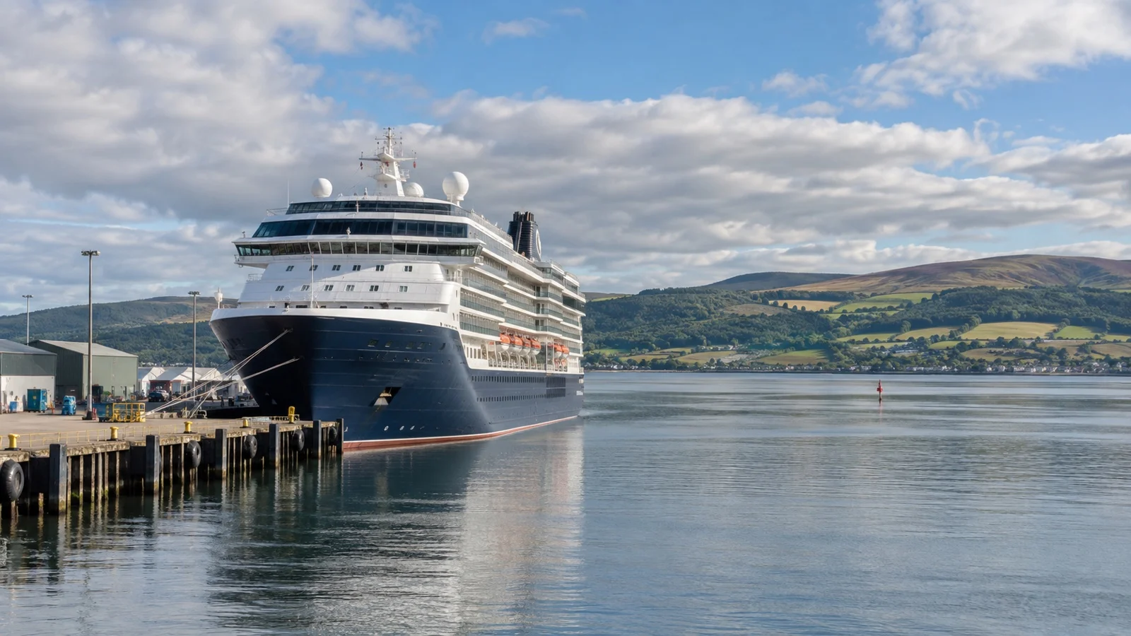 Cruise ship at Invergordon on the Cromarty Firth in Scotland.