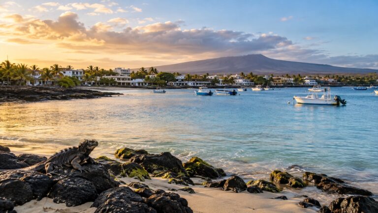 Puerto Villamil waterfront on Isabela Island
