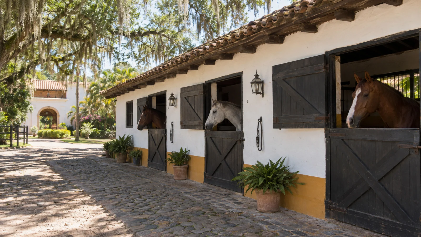 Horse stables at the Isla Mínima hacienda