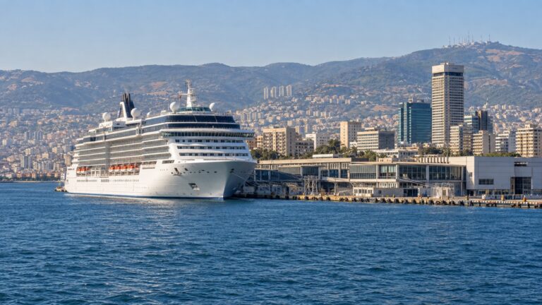 Cruise ship docked at Izmir Alsancak port
