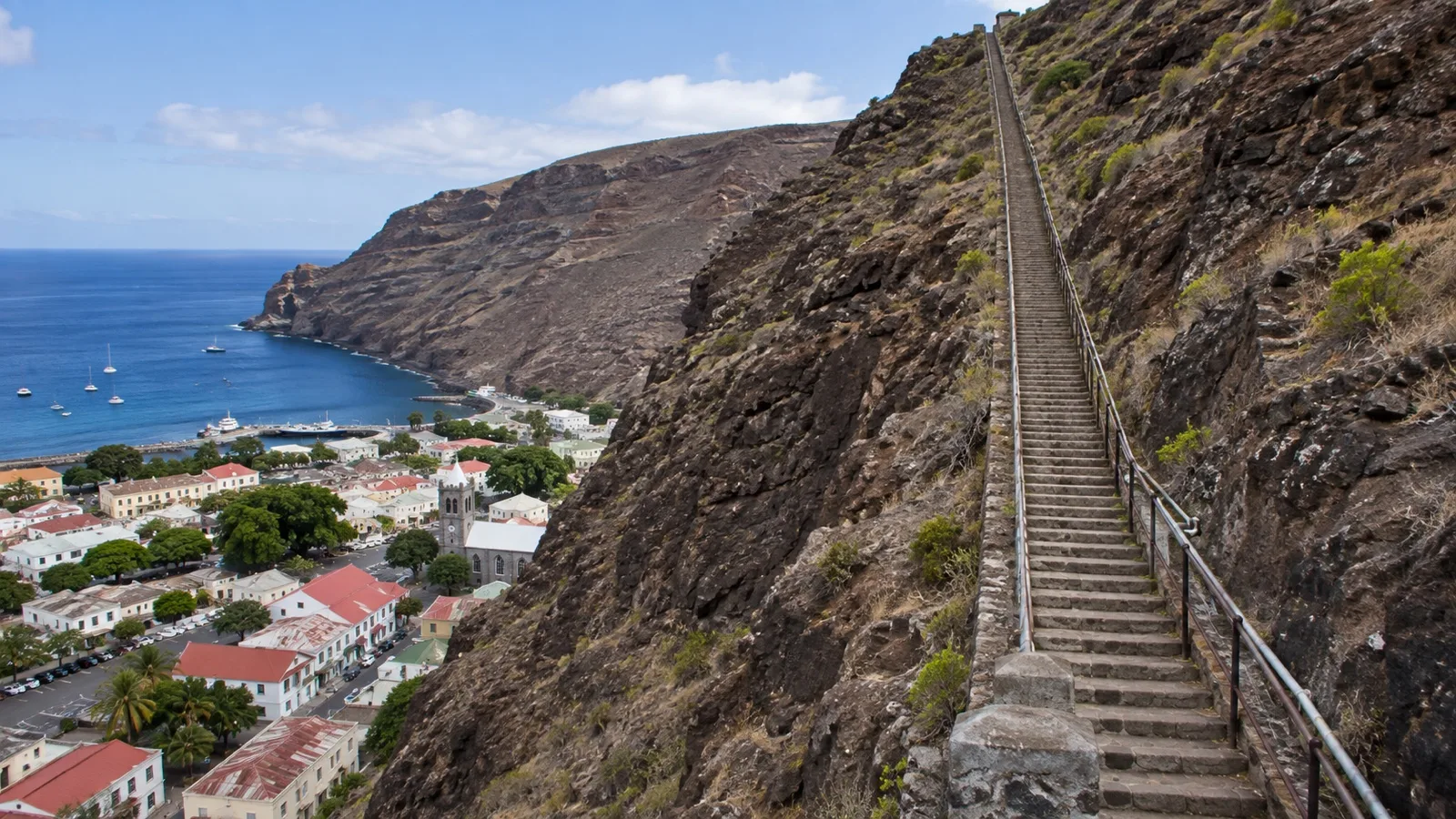 Steep Jacob’s Ladder stairway above Jamestown