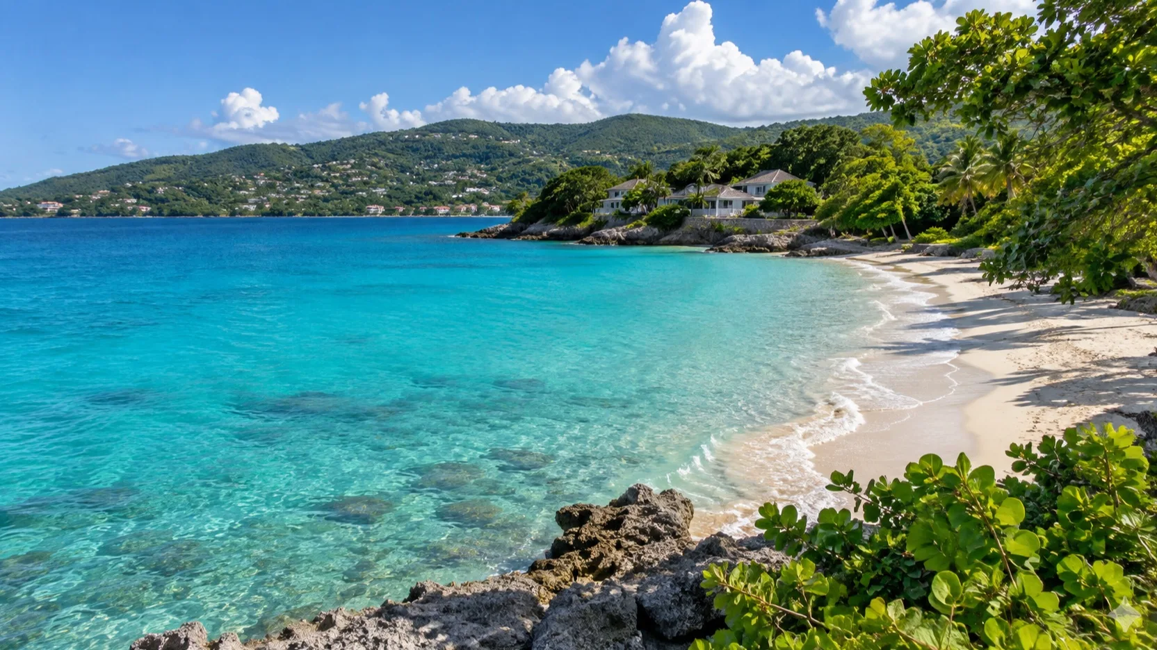Jamaican beach cove near Montego Bay