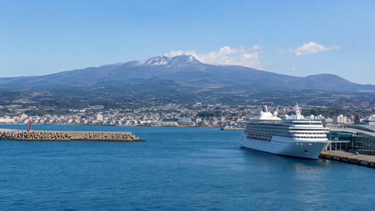 Cruise ship at Jeju Island harbor