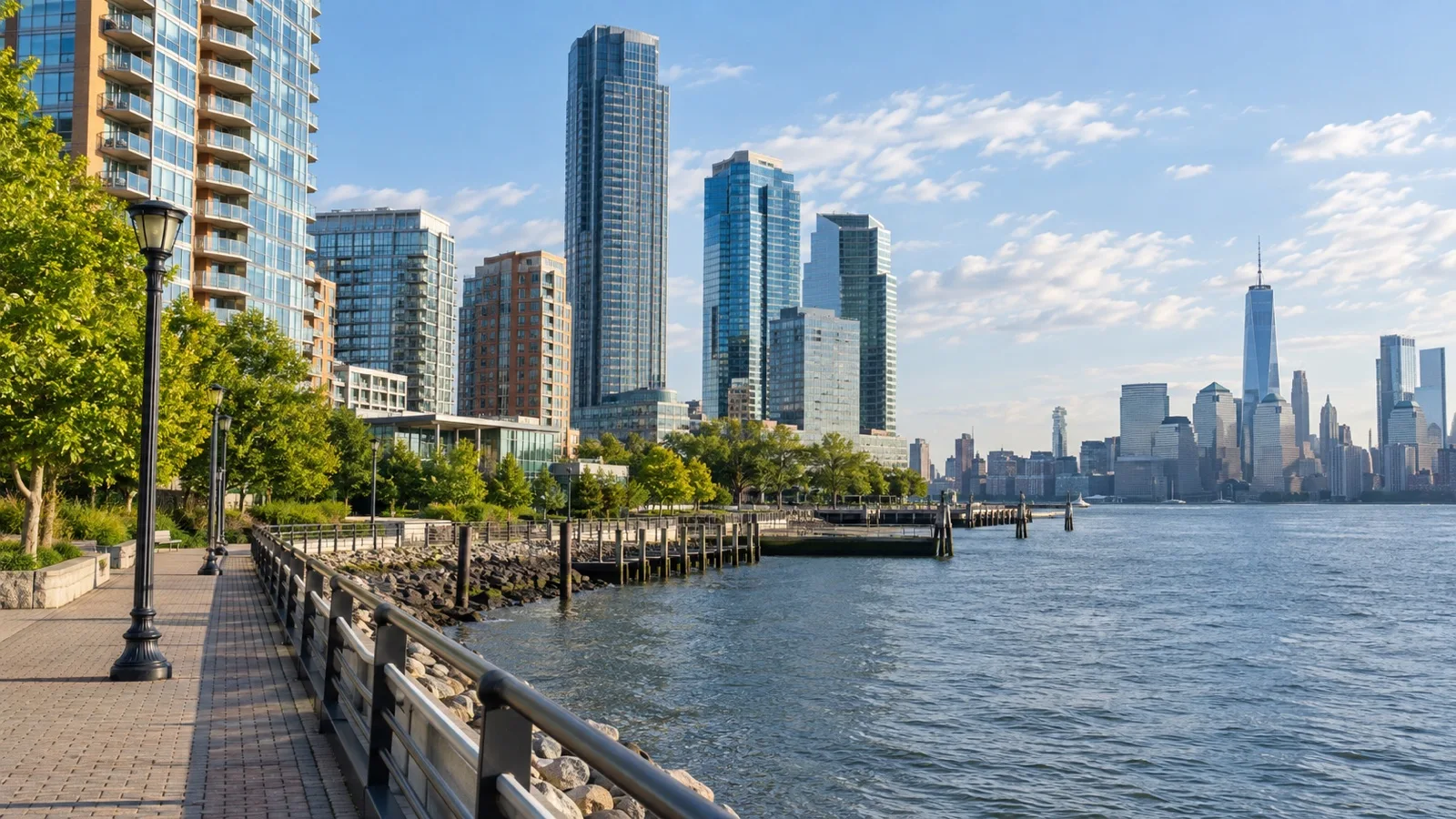 Newport district waterfront in Jersey City