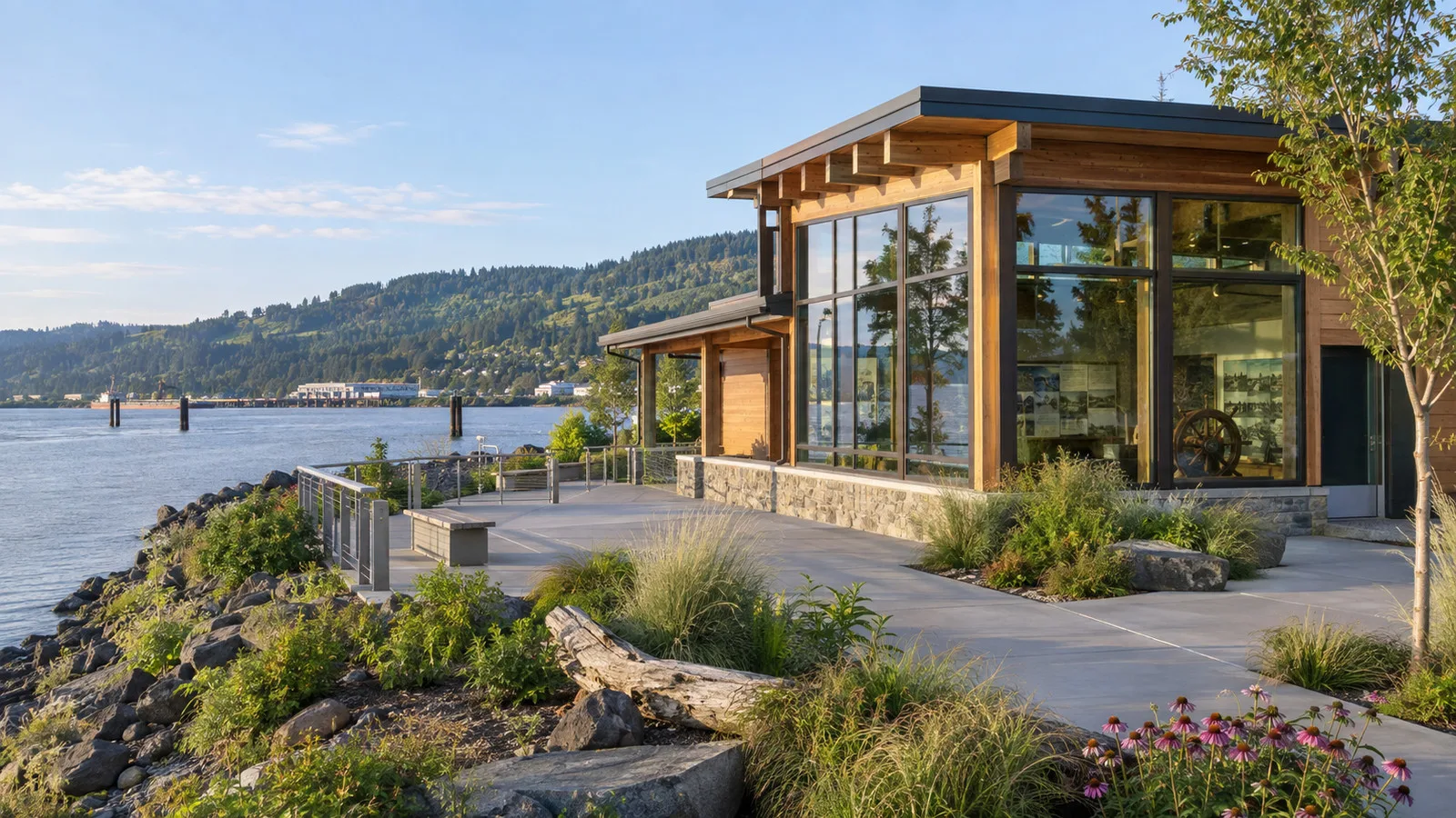Port of Kalama Transportation Interpretive Center on the Columbia River