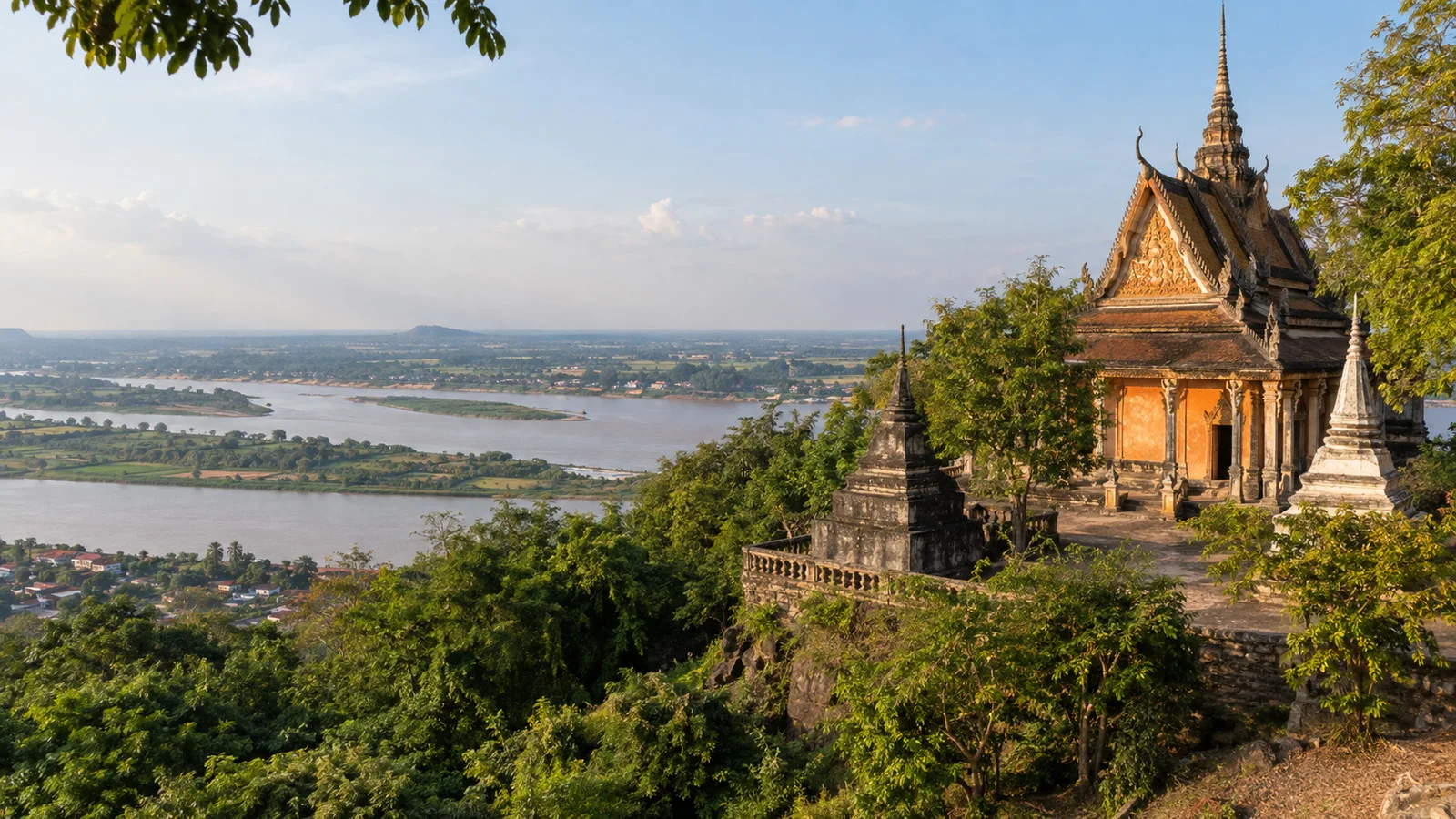 Phnom Pros temple on a wooded hill
