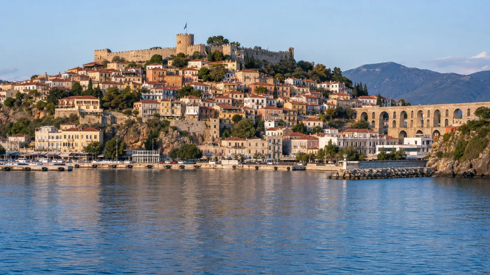 Kavala Fortress overlooking the Aegean harbor