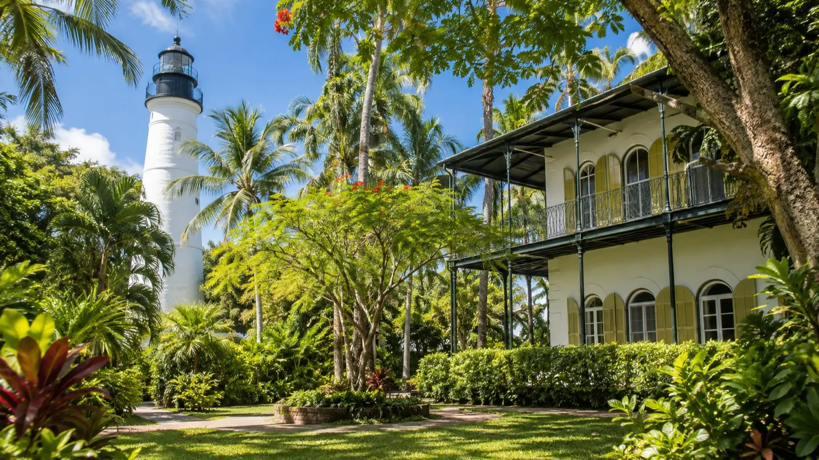 Key West lighthouse above the garden district near the Hemingway Home