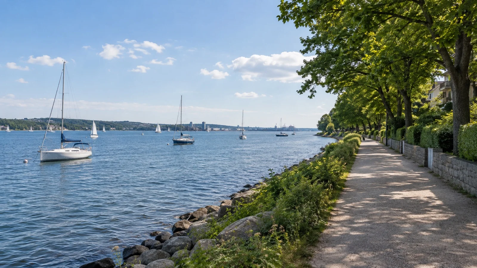 Düsternbrook fjord shore in Kiel