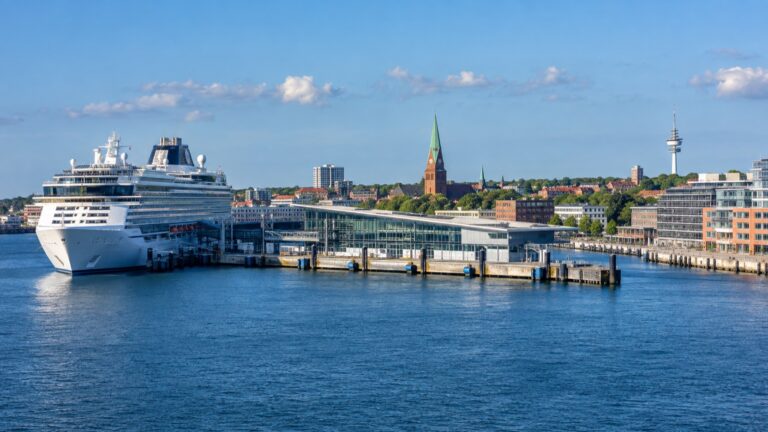 Cruise ship at Kiel’s Ostseekai terminal on the Baltic