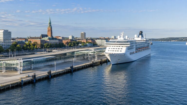 Cruise ship at Ostseekai terminal in Kiel