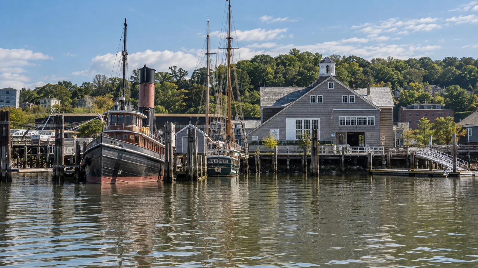 View of Hudson River Maritime Museum near Kingston, New York