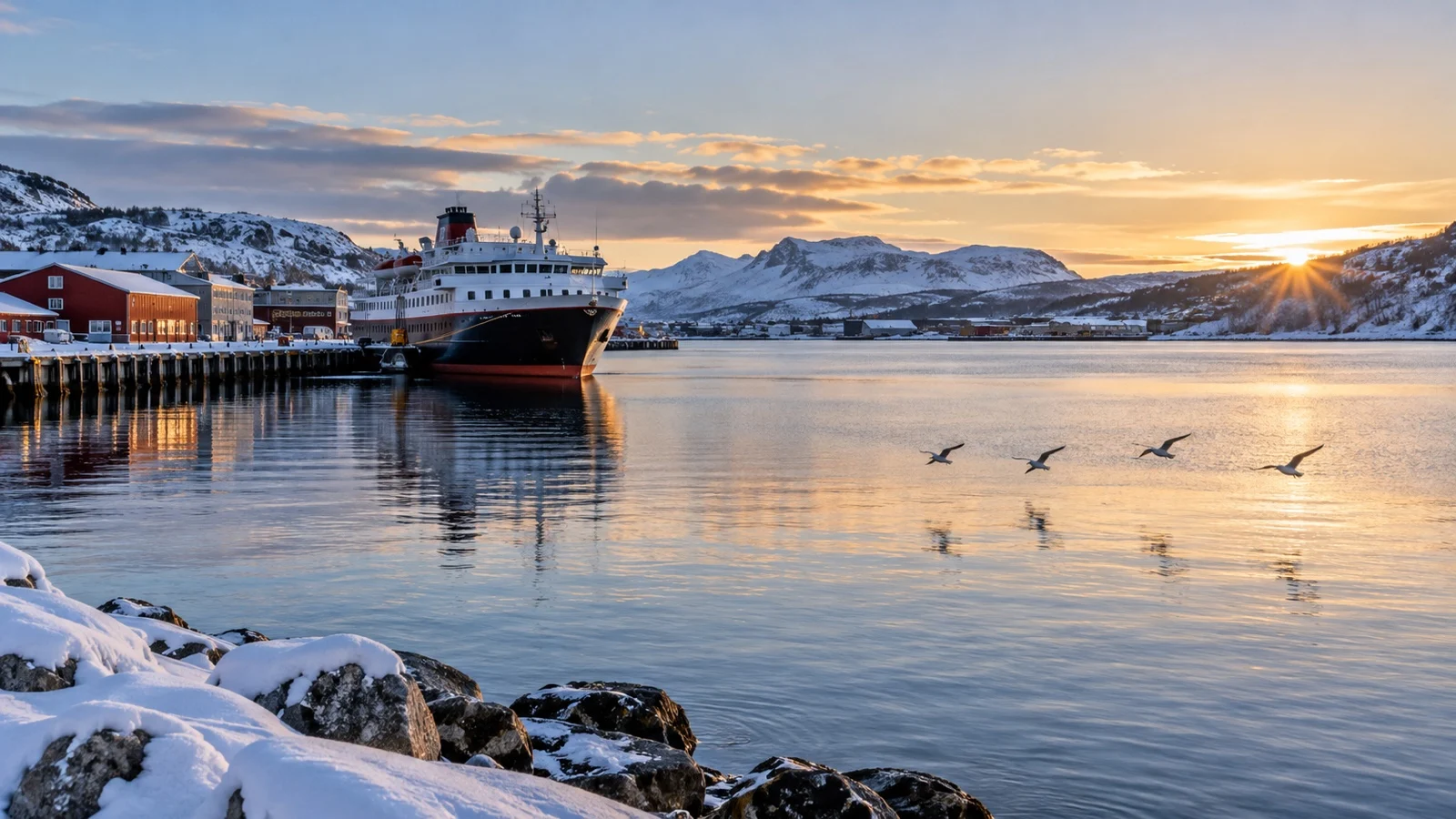 Kirkenes harbor and Arctic waterfront