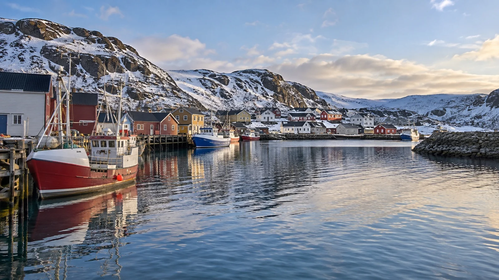 Kjøllefjord fishing village waterfront