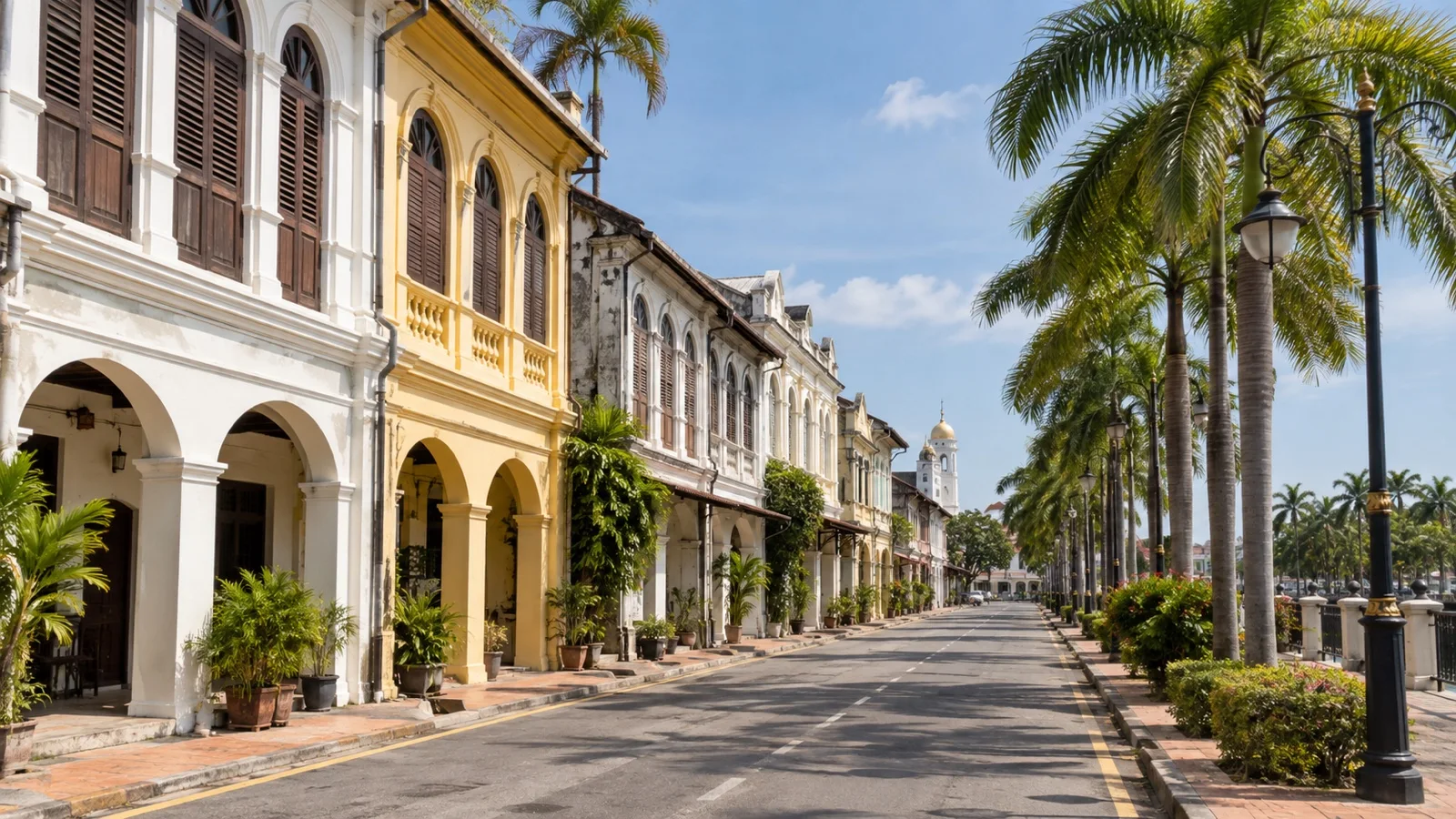 Historic street in Klang Malaysia near cruise hotels