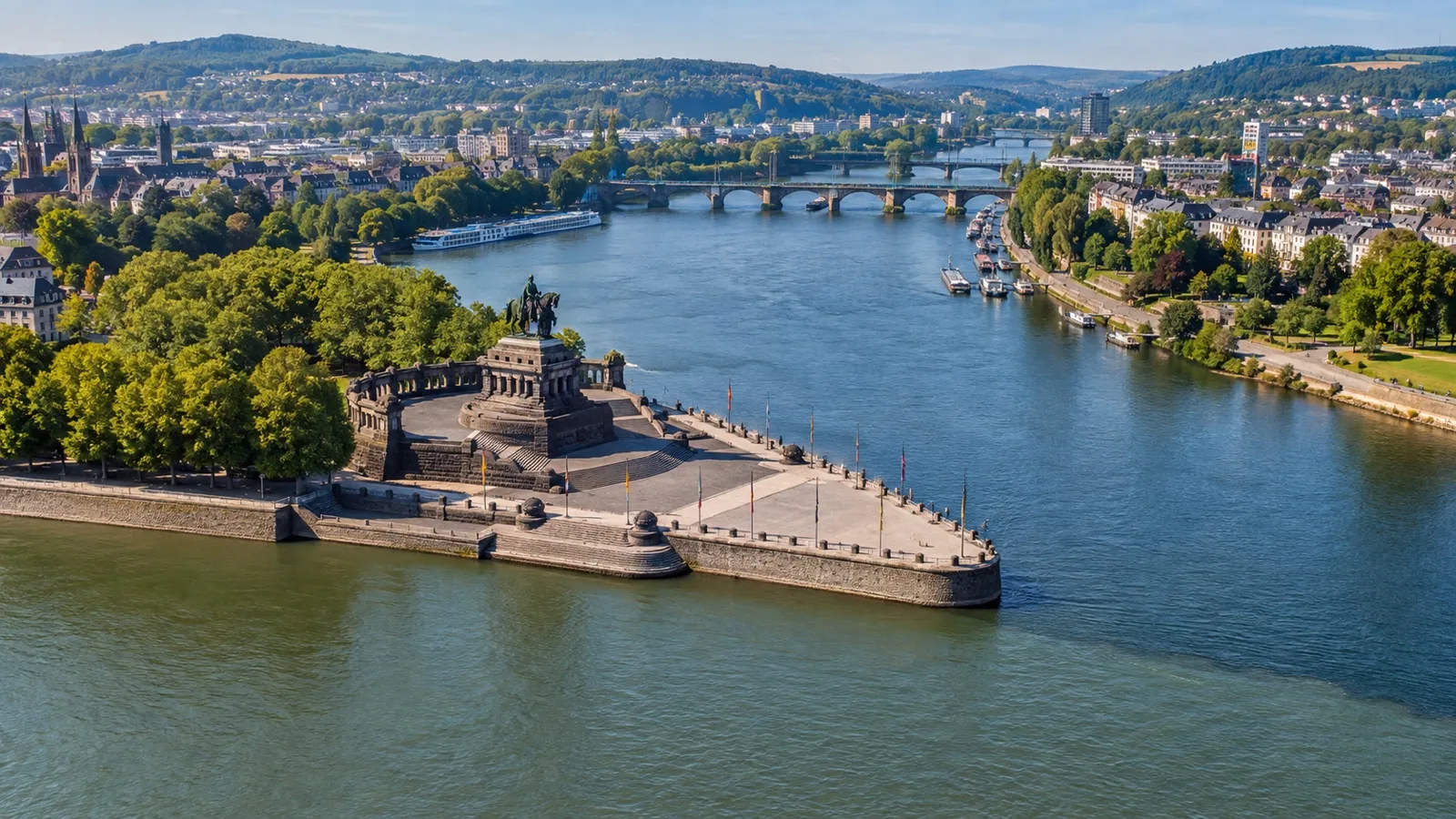 Deutsches Eck confluence of Rhine and Moselle