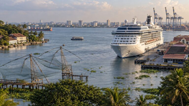 Cruise ship at Willingdon Island terminal in Kochi