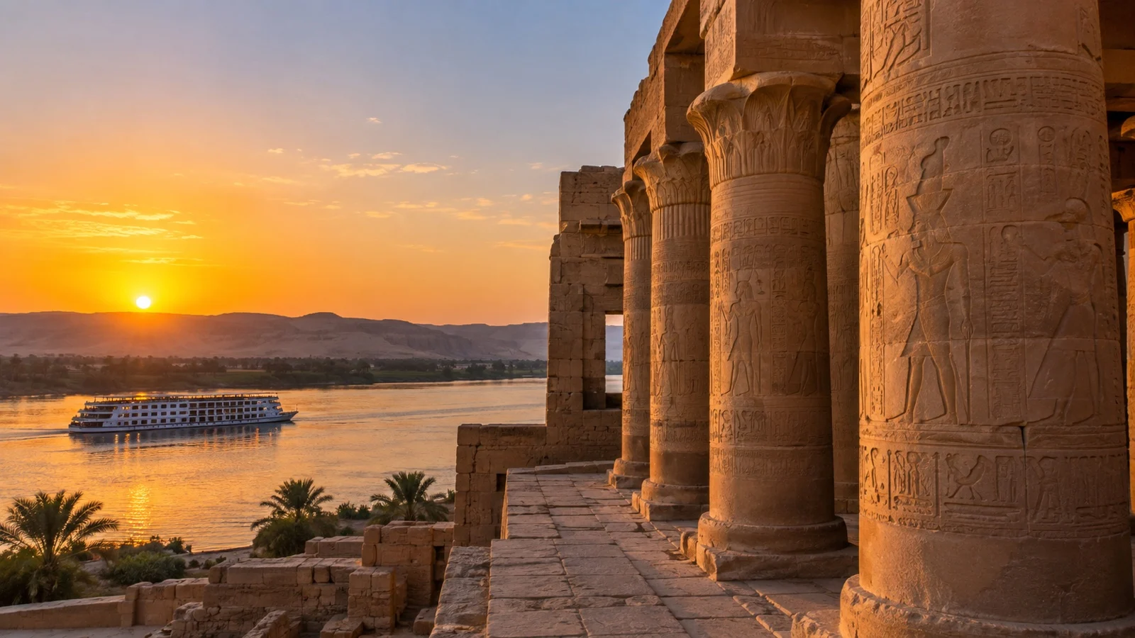 Kom Ombo Temple above Nile riverbank