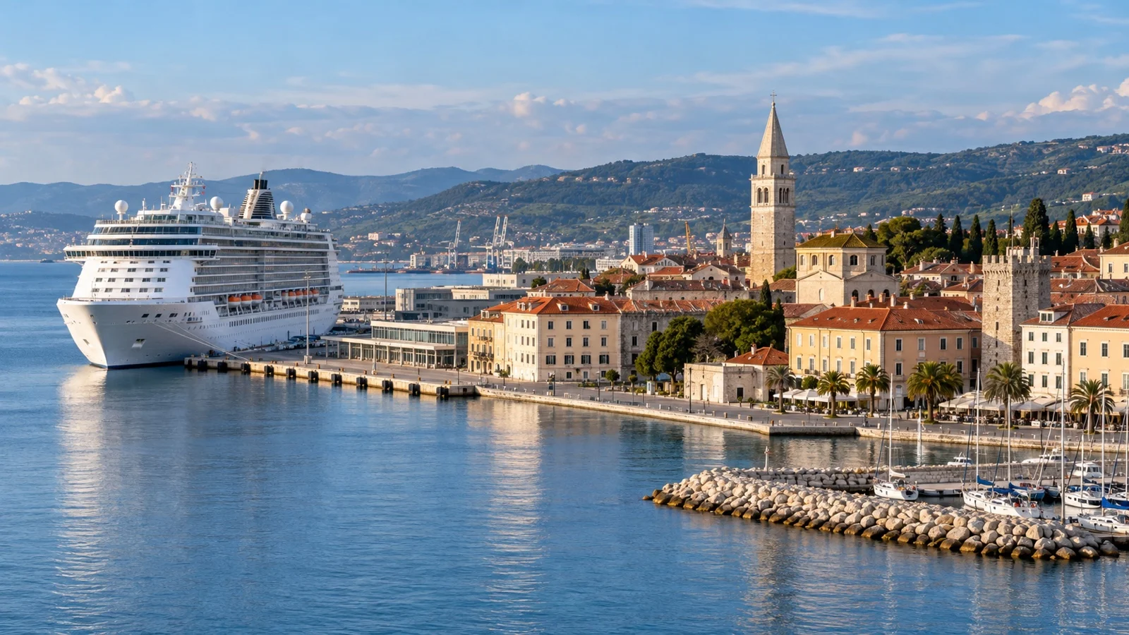 Cruise ship at Koper's historic waterfront