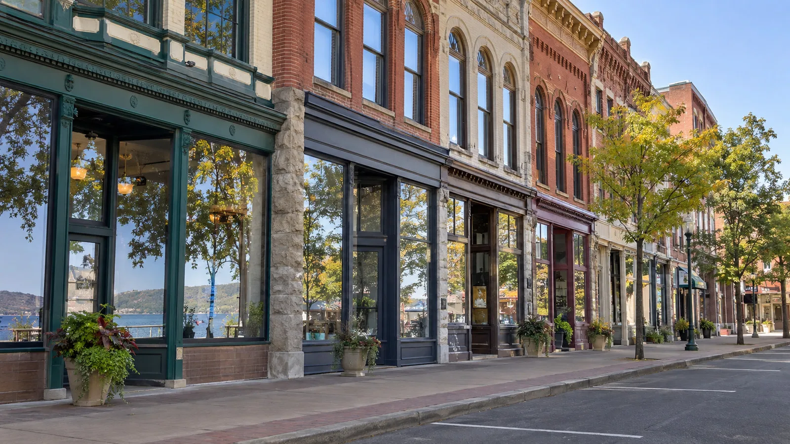 Historic downtown La Crosse storefronts