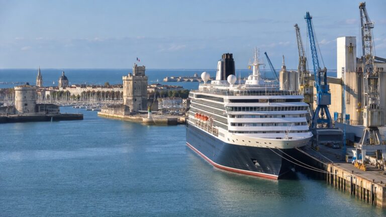 Cruise ship at La Pallice commercial port in La Rochelle